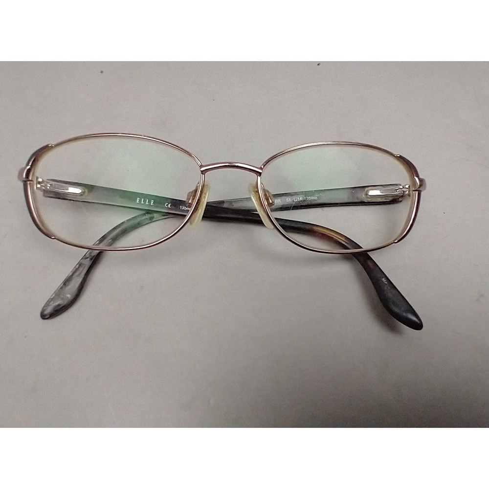 Elle Eyeglasses Frame EL13344 BR Women's Brown Metal Oval Full Rim 51-16-135
